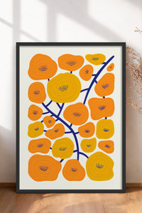 HOMEPACK Ahşap Çerçeveli Tablo Çerçeveli Poster Sanatsal Modern Duvar Dekoru FLOWER-198