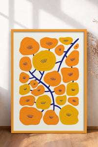 HOMEPACK Ahşap Çerçeveli Tablo Çerçeveli Poster Sanatsal Modern Duvar Dekoru FLOWER-198