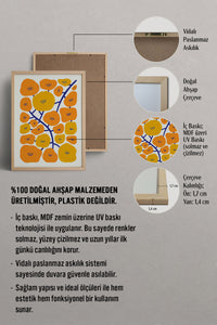 HOMEPACK Ahşap Çerçeveli Tablo Çerçeveli Poster Sanatsal Modern Duvar Dekoru FLOWER-198