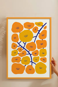 HOMEPACK Ahşap Çerçeveli Tablo Çerçeveli Poster Sanatsal Modern Duvar Dekoru FLOWER-198