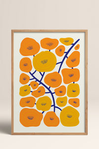 HOMEPACK Ahşap Çerçeveli Tablo Çerçeveli Poster Sanatsal Modern Duvar Dekoru FLOWER-198