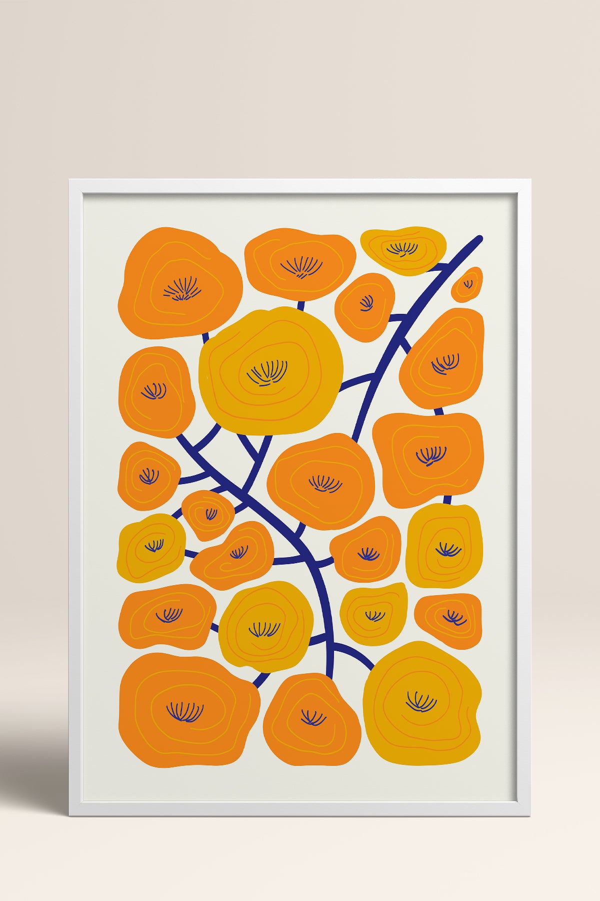 HOMEPACK Ahşap Çerçeveli Tablo Çerçeveli Poster Sanatsal Modern Duvar Dekoru FLOWER-198