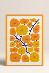 HOMEPACK Ahşap Çerçeveli Tablo Çerçeveli Poster Sanatsal Modern Duvar Dekoru FLOWER-198
