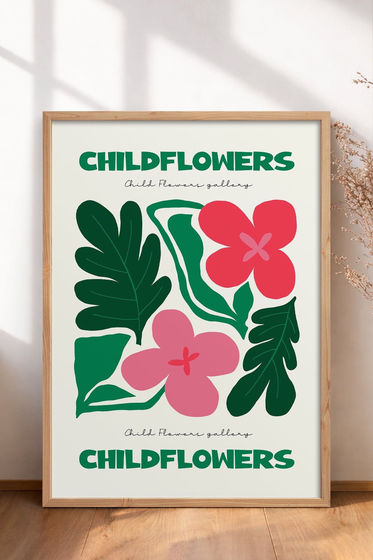 HOMEPACK Ahşap Çerçeveli Tablo Çerçeveli Poster Sanatsal Modern Duvar Dekoru FLOWER-199