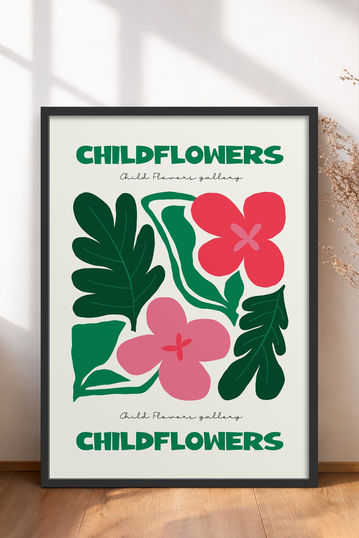 HOMEPACK Ahşap Çerçeveli Tablo Çerçeveli Poster Sanatsal Modern Duvar Dekoru FLOWER-199