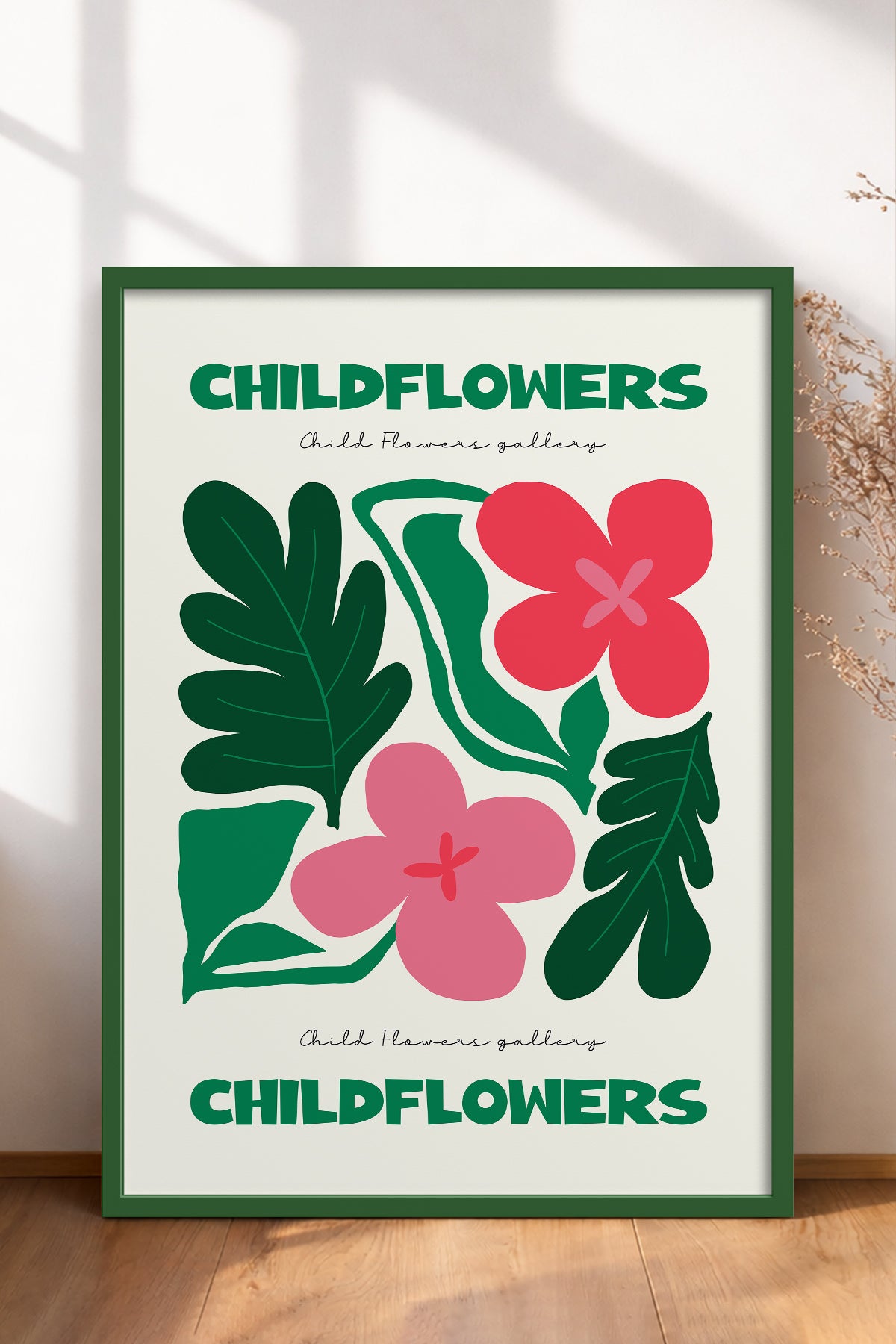 HOMEPACK Ahşap Çerçeveli Tablo Çerçeveli Poster Sanatsal Modern Duvar Dekoru FLOWER-199
