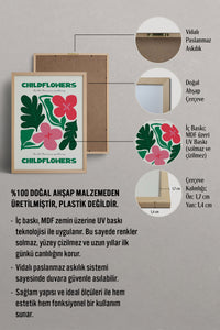 HOMEPACK Ahşap Çerçeveli Tablo Çerçeveli Poster Sanatsal Modern Duvar Dekoru FLOWER-199