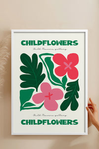 HOMEPACK Ahşap Çerçeveli Tablo Çerçeveli Poster Sanatsal Modern Duvar Dekoru FLOWER-199