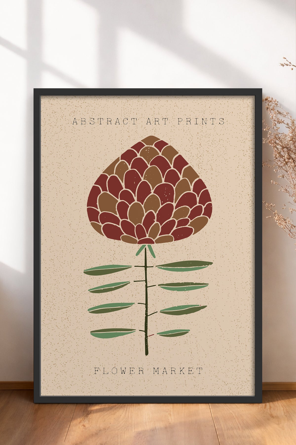 HOMEPACK Ahşap Çerçeveli Tablo Çerçeveli Poster Sanatsal Modern Duvar Dekoru FLOWER-20