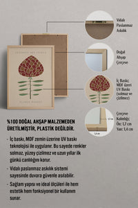 HOMEPACK Ahşap Çerçeveli Tablo Çerçeveli Poster Sanatsal Modern Duvar Dekoru FLOWER-20
