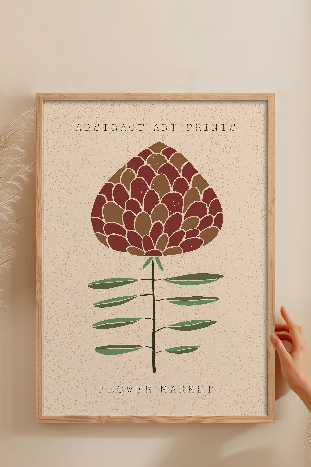 HOMEPACK Ahşap Çerçeveli Tablo Çerçeveli Poster Sanatsal Modern Duvar Dekoru FLOWER-20