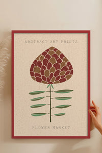 HOMEPACK Ahşap Çerçeveli Tablo Çerçeveli Poster Sanatsal Modern Duvar Dekoru FLOWER-20