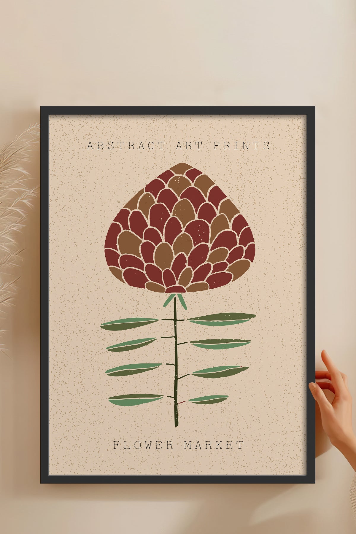 HOMEPACK Ahşap Çerçeveli Tablo Çerçeveli Poster Sanatsal Modern Duvar Dekoru FLOWER-20