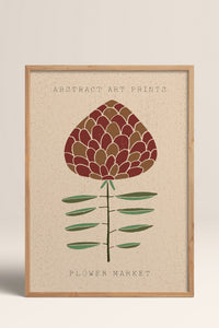 HOMEPACK Ahşap Çerçeveli Tablo Çerçeveli Poster Sanatsal Modern Duvar Dekoru FLOWER-20