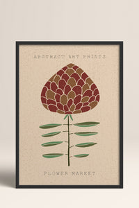 HOMEPACK Ahşap Çerçeveli Tablo Çerçeveli Poster Sanatsal Modern Duvar Dekoru FLOWER-20
