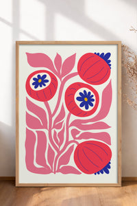 HOMEPACK Ahşap Çerçeveli Tablo Çerçeveli Poster Sanatsal Modern Duvar Dekoru FLOWER-200