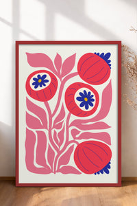 HOMEPACK Ahşap Çerçeveli Tablo Çerçeveli Poster Sanatsal Modern Duvar Dekoru FLOWER-200