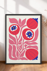 HOMEPACK Ahşap Çerçeveli Tablo Çerçeveli Poster Sanatsal Modern Duvar Dekoru FLOWER-200