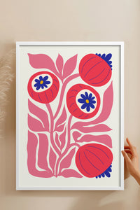 HOMEPACK Ahşap Çerçeveli Tablo Çerçeveli Poster Sanatsal Modern Duvar Dekoru FLOWER-200