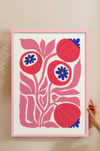 HOMEPACK Ahşap Çerçeveli Tablo Çerçeveli Poster Sanatsal Modern Duvar Dekoru FLOWER-200