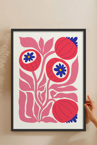 HOMEPACK Ahşap Çerçeveli Tablo Çerçeveli Poster Sanatsal Modern Duvar Dekoru FLOWER-200
