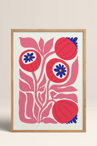 HOMEPACK Ahşap Çerçeveli Tablo Çerçeveli Poster Sanatsal Modern Duvar Dekoru FLOWER-200