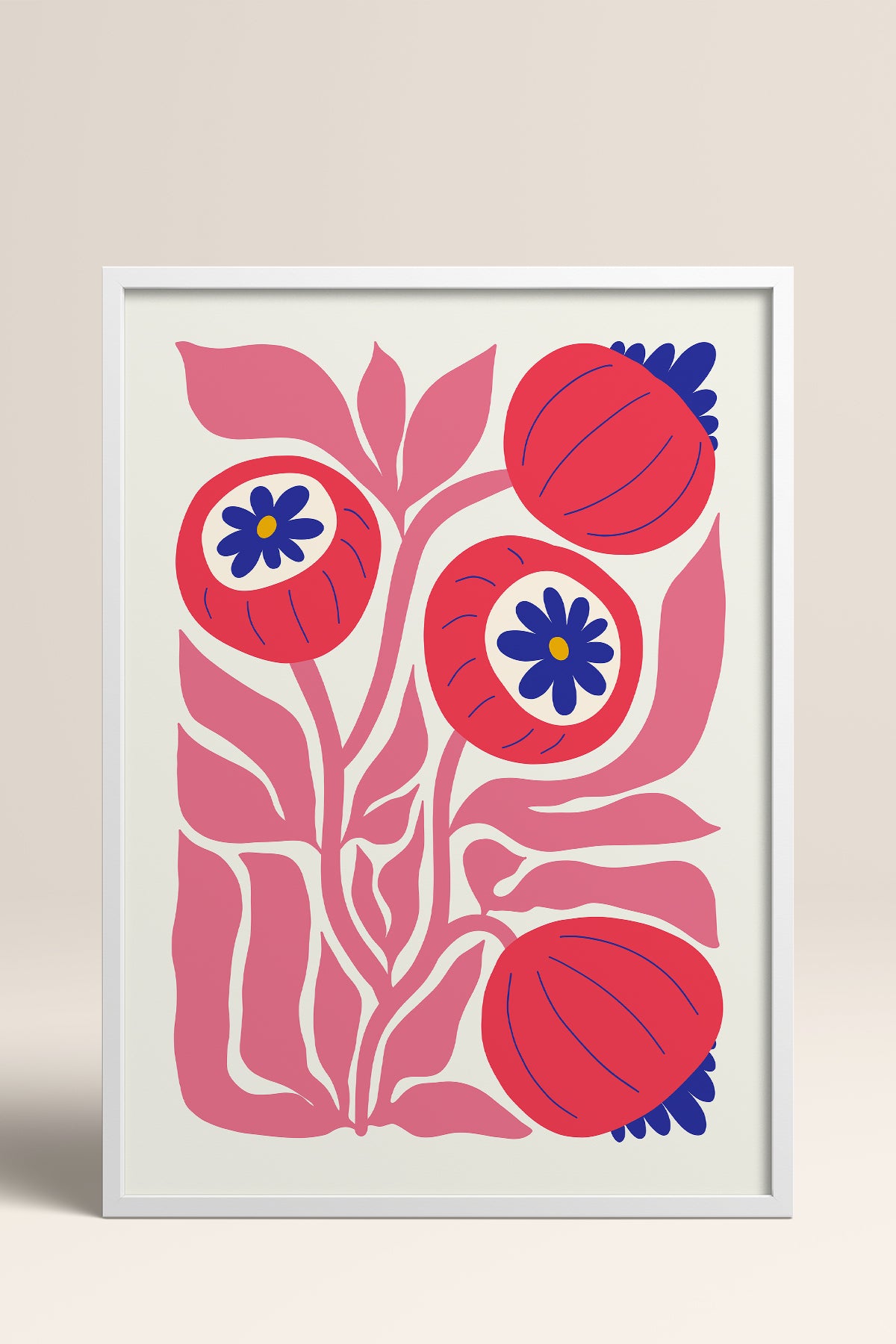 HOMEPACK Ahşap Çerçeveli Tablo Çerçeveli Poster Sanatsal Modern Duvar Dekoru FLOWER-200