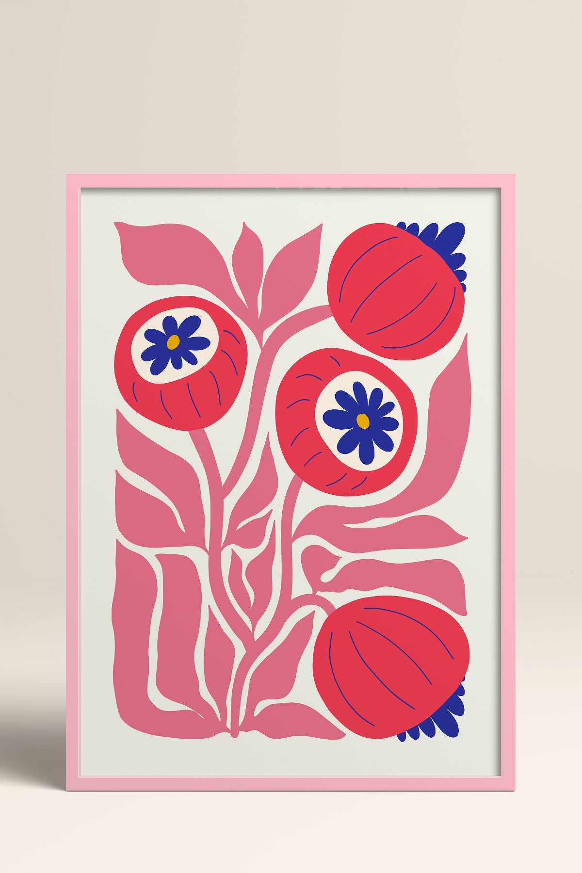 HOMEPACK Ahşap Çerçeveli Tablo Çerçeveli Poster Sanatsal Modern Duvar Dekoru FLOWER-200