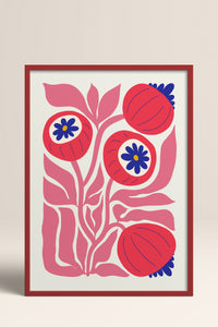 HOMEPACK Ahşap Çerçeveli Tablo Çerçeveli Poster Sanatsal Modern Duvar Dekoru FLOWER-200