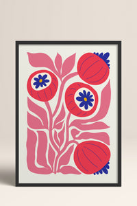 HOMEPACK Ahşap Çerçeveli Tablo Çerçeveli Poster Sanatsal Modern Duvar Dekoru FLOWER-200