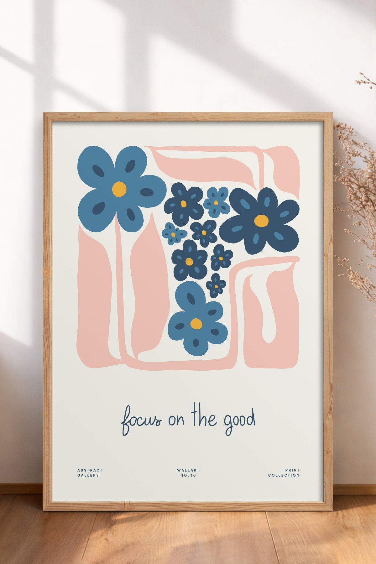 HOMEPACK Ahşap Çerçeveli Tablo Çerçeveli Poster Sanatsal Modern Duvar Dekoru FLOWER-201
