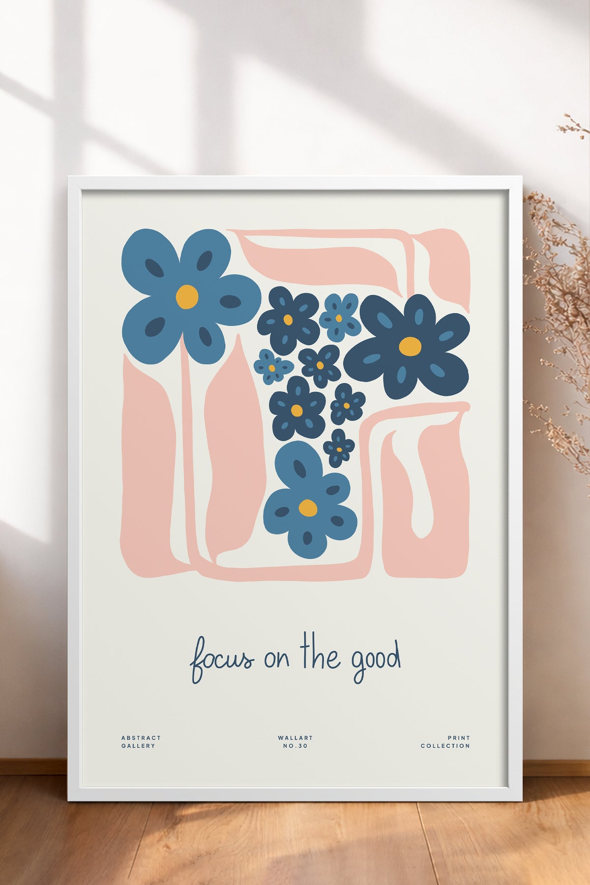 HOMEPACK Ahşap Çerçeveli Tablo Çerçeveli Poster Sanatsal Modern Duvar Dekoru FLOWER-201