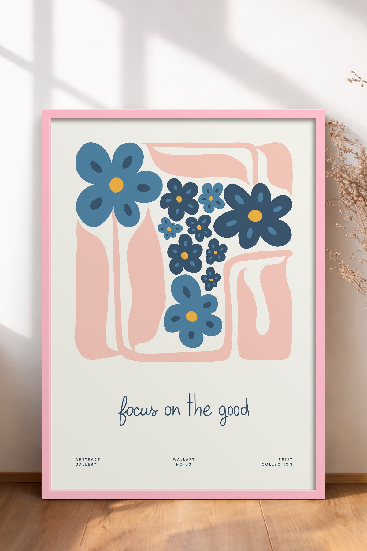 HOMEPACK Ahşap Çerçeveli Tablo Çerçeveli Poster Sanatsal Modern Duvar Dekoru FLOWER-201
