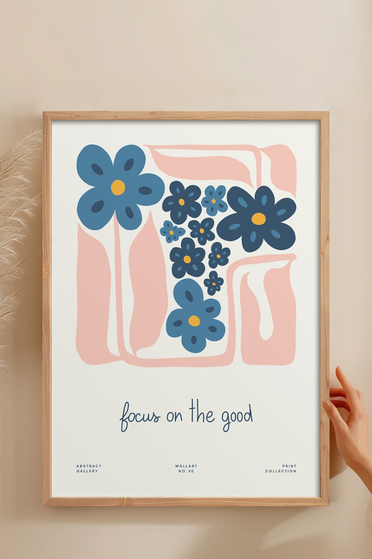 HOMEPACK Ahşap Çerçeveli Tablo Çerçeveli Poster Sanatsal Modern Duvar Dekoru FLOWER-201