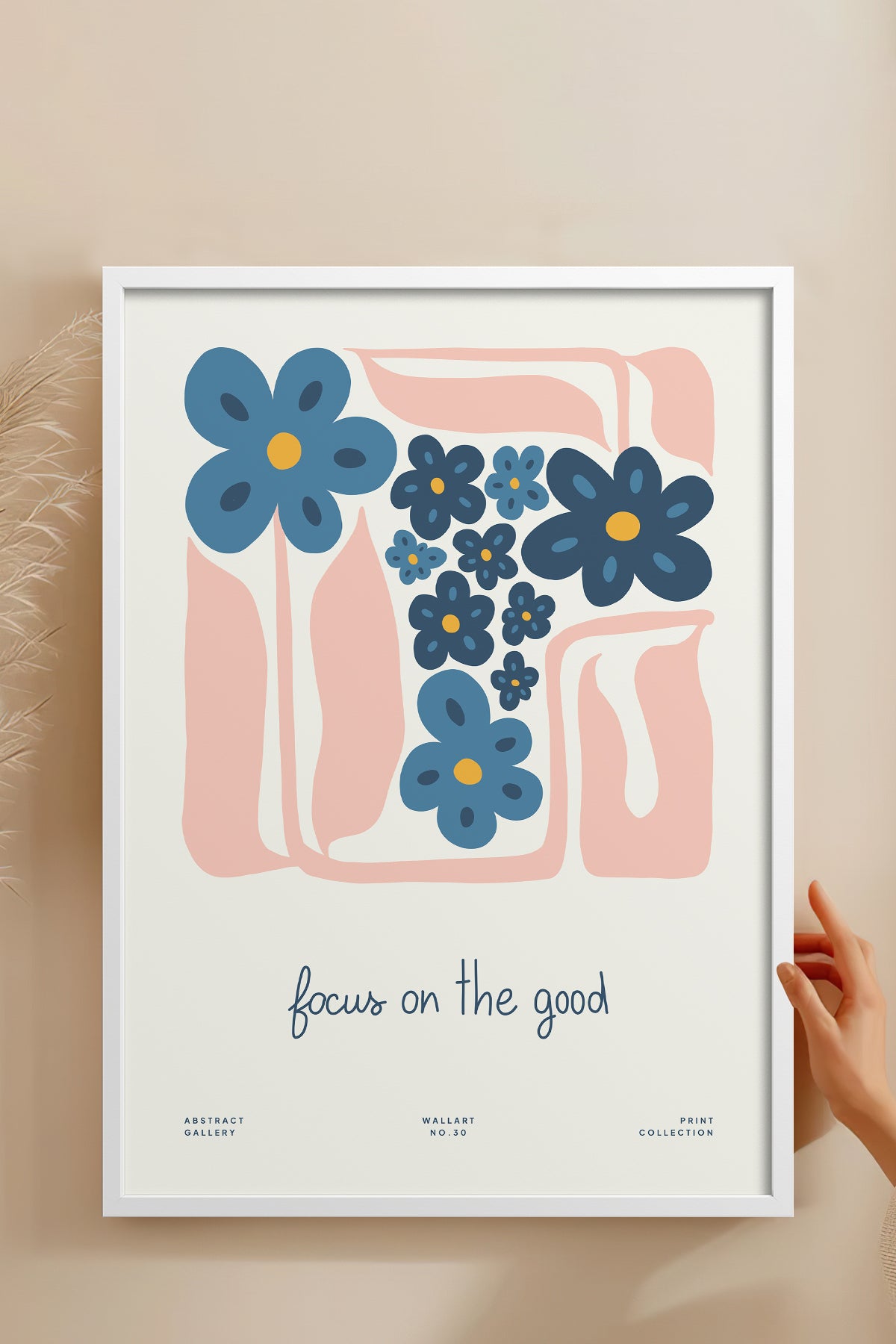HOMEPACK Ahşap Çerçeveli Tablo Çerçeveli Poster Sanatsal Modern Duvar Dekoru FLOWER-201