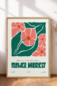 HOMEPACK Ahşap Çerçeveli Tablo Çerçeveli Poster Sanatsal Modern Duvar Dekoru FLOWER-203