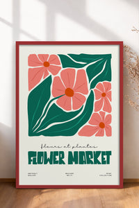 HOMEPACK Ahşap Çerçeveli Tablo Çerçeveli Poster Sanatsal Modern Duvar Dekoru FLOWER-203