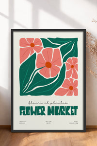 HOMEPACK Ahşap Çerçeveli Tablo Çerçeveli Poster Sanatsal Modern Duvar Dekoru FLOWER-203