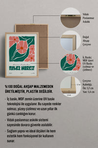 HOMEPACK Ahşap Çerçeveli Tablo Çerçeveli Poster Sanatsal Modern Duvar Dekoru FLOWER-203