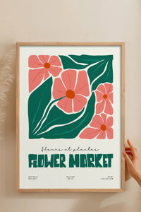 HOMEPACK Ahşap Çerçeveli Tablo Çerçeveli Poster Sanatsal Modern Duvar Dekoru FLOWER-203