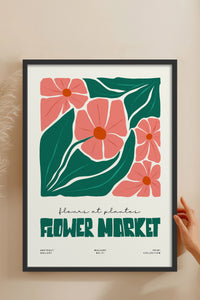 HOMEPACK Ahşap Çerçeveli Tablo Çerçeveli Poster Sanatsal Modern Duvar Dekoru FLOWER-203