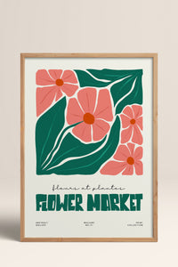 HOMEPACK Ahşap Çerçeveli Tablo Çerçeveli Poster Sanatsal Modern Duvar Dekoru FLOWER-203