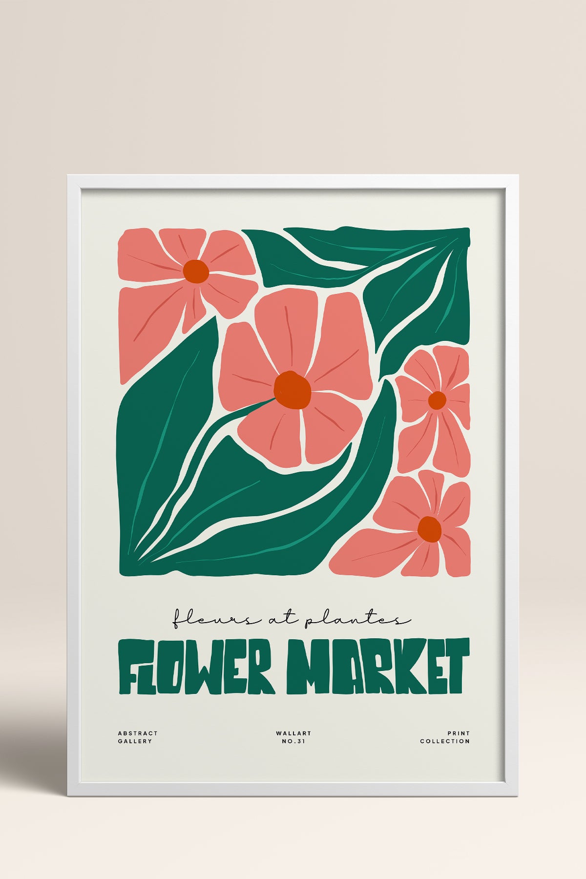 HOMEPACK Ahşap Çerçeveli Tablo Çerçeveli Poster Sanatsal Modern Duvar Dekoru FLOWER-203