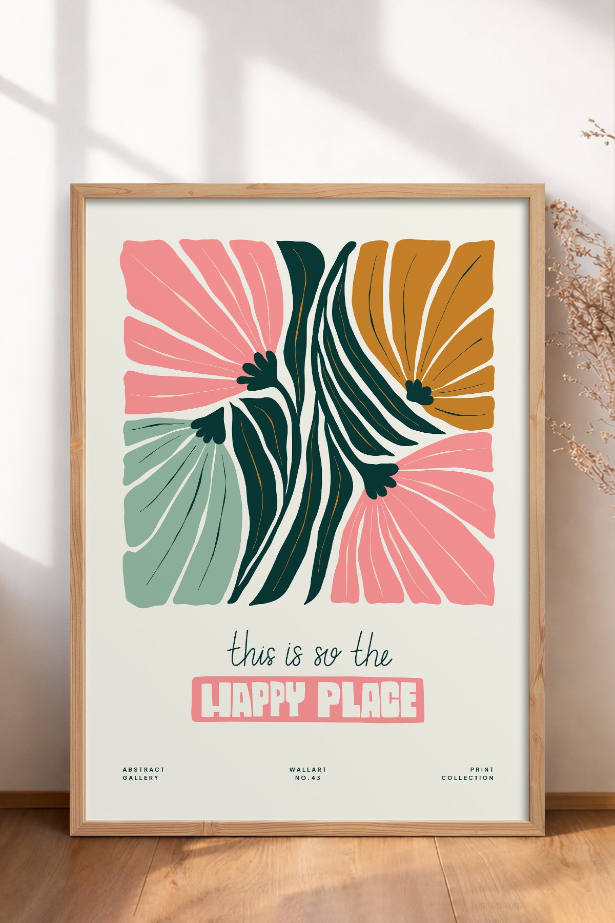 HOMEPACK Ahşap Çerçeveli Tablo Çerçeveli Poster Sanatsal Modern Duvar Dekoru FLOWER-204