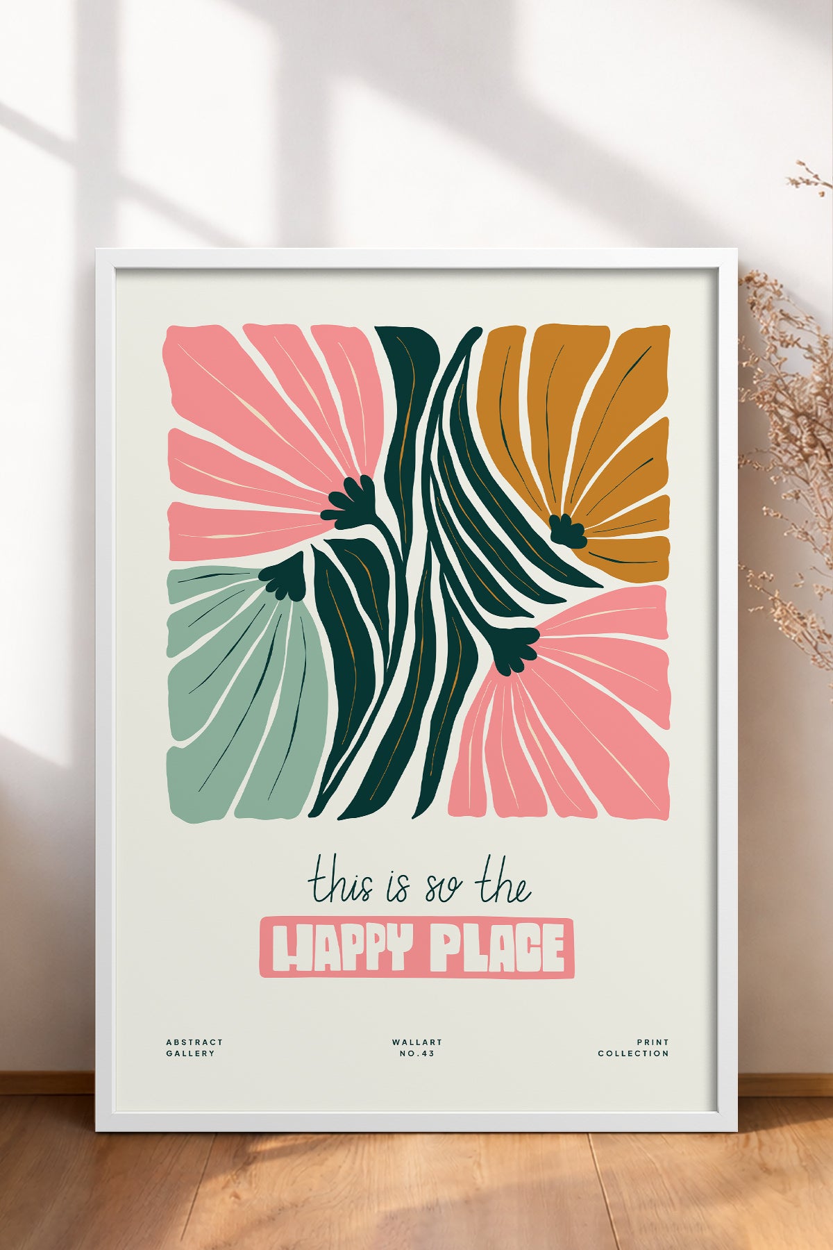 HOMEPACK Ahşap Çerçeveli Tablo Çerçeveli Poster Sanatsal Modern Duvar Dekoru FLOWER-204