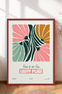 HOMEPACK Ahşap Çerçeveli Tablo Çerçeveli Poster Sanatsal Modern Duvar Dekoru FLOWER-204