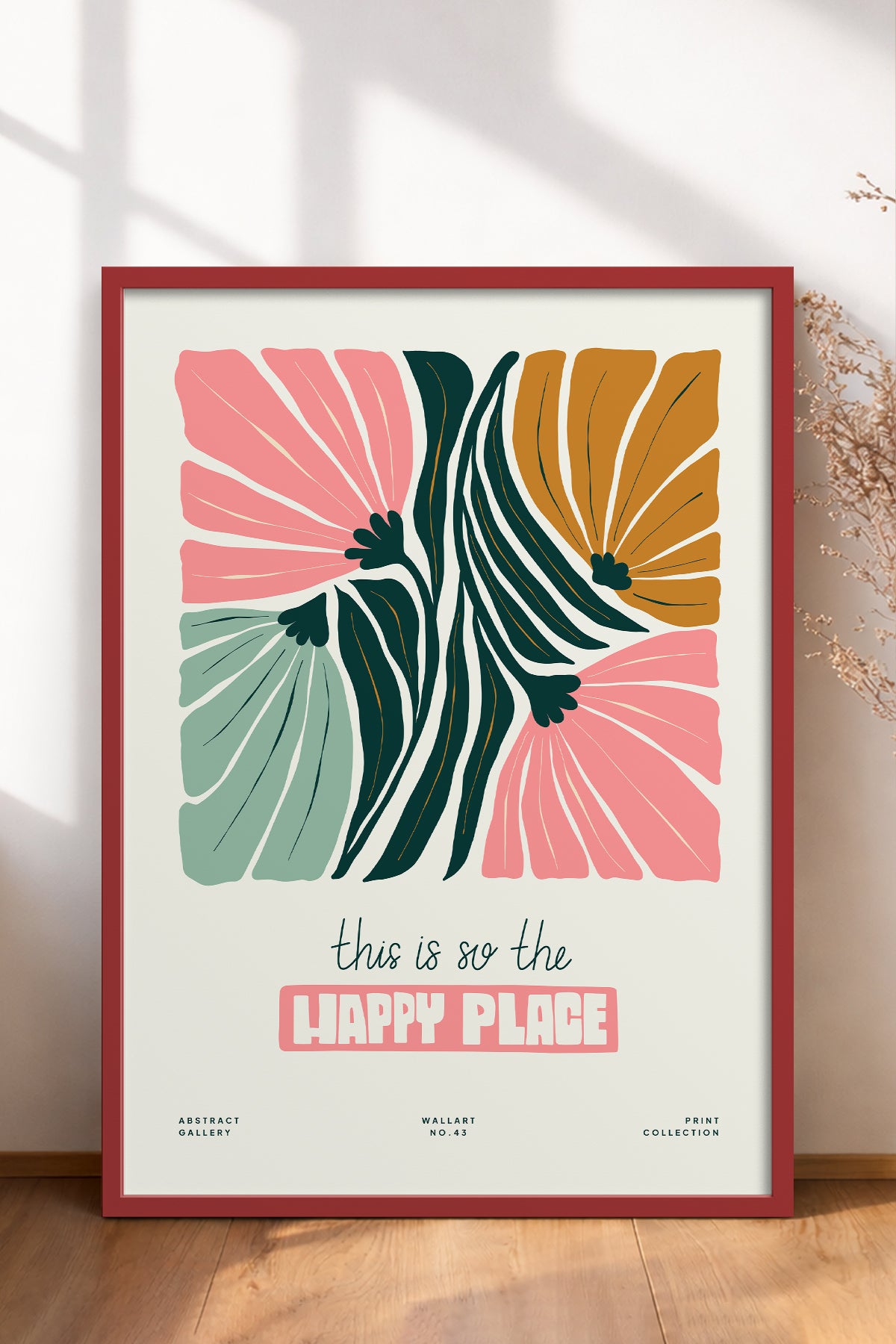 HOMEPACK Ahşap Çerçeveli Tablo Çerçeveli Poster Sanatsal Modern Duvar Dekoru FLOWER-204
