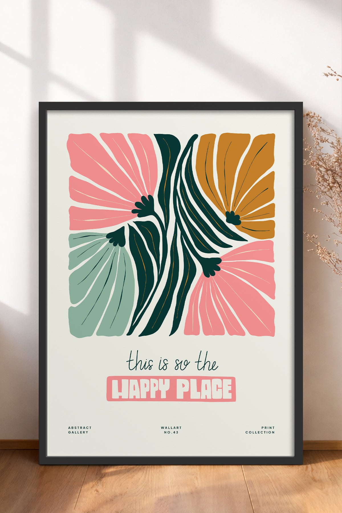 HOMEPACK Ahşap Çerçeveli Tablo Çerçeveli Poster Sanatsal Modern Duvar Dekoru FLOWER-204
