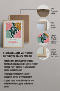 HOMEPACK Ahşap Çerçeveli Tablo Çerçeveli Poster Sanatsal Modern Duvar Dekoru FLOWER-204