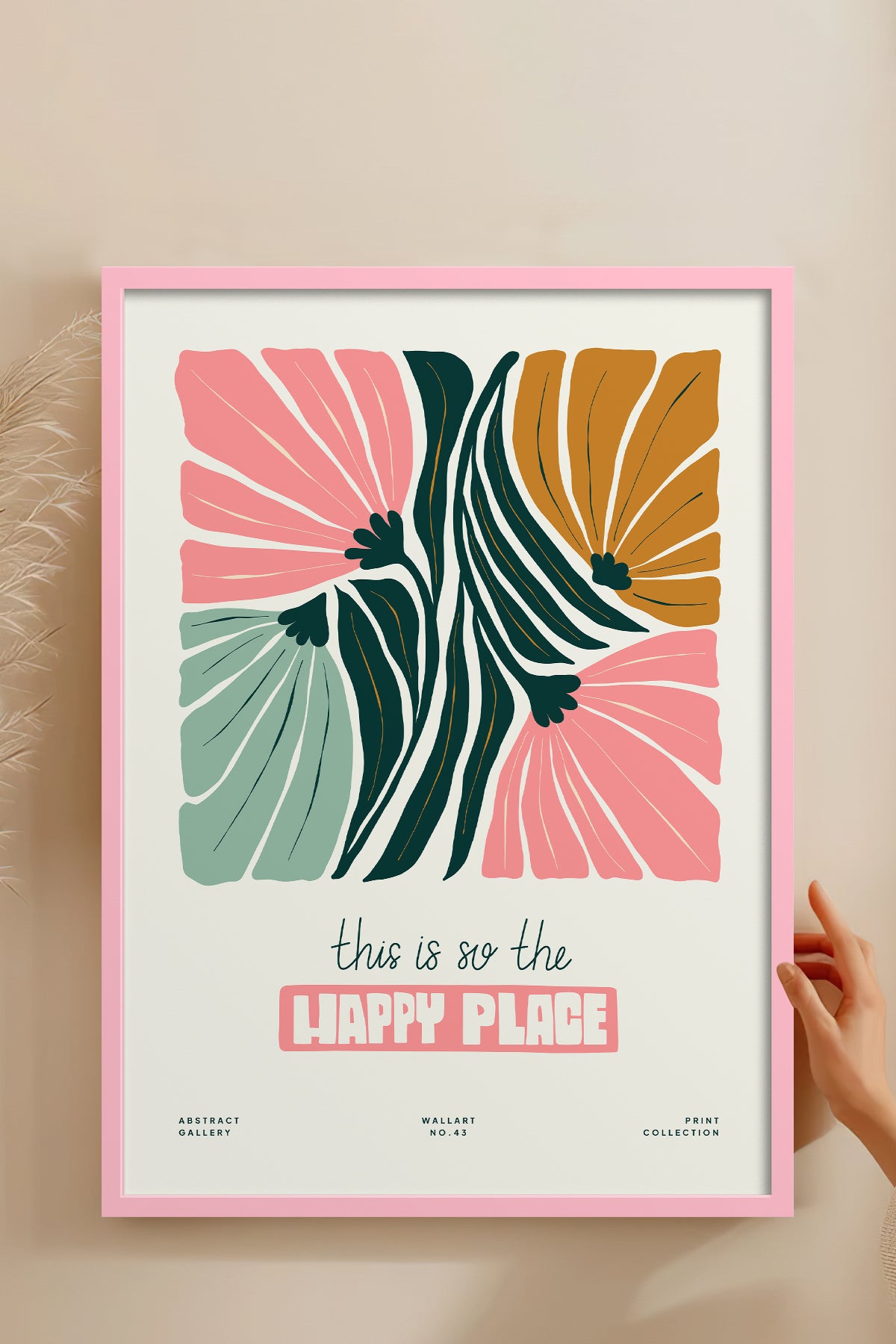 HOMEPACK Ahşap Çerçeveli Tablo Çerçeveli Poster Sanatsal Modern Duvar Dekoru FLOWER-204